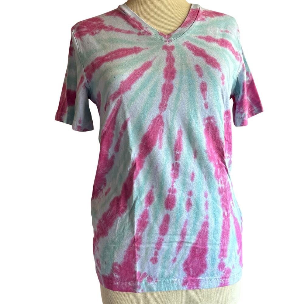 Womens Top Size Small Tie Dye V-Neck Handcrafted Hippie Festival  BRAND NEW